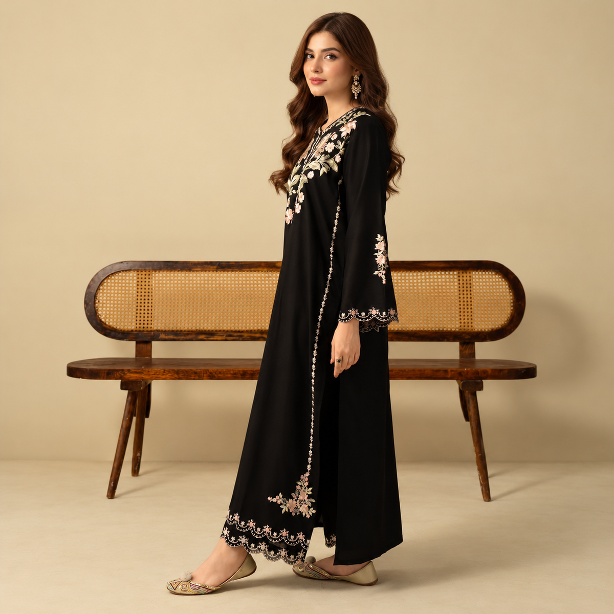 Urge Premium Luxury Sequined Embroidered Silk Unstitched 2-Piece Suit