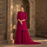 Iznik Luxury Chiffon Embroidered Unstitched 3-Piece Festive Suit with Heavy Lehenga Fabric