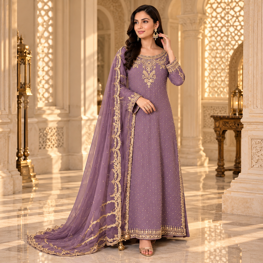 Luxury Chiffon Heavy Embroidered 3-Piece Suit