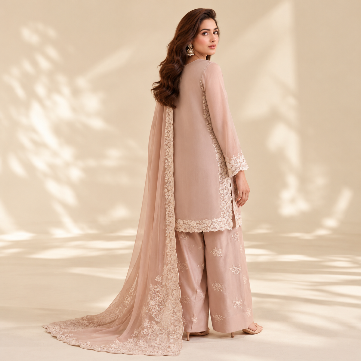 Iznik Premium Embroidered Chiffon Unstitched 3-Piece Festive Suit with Addawork