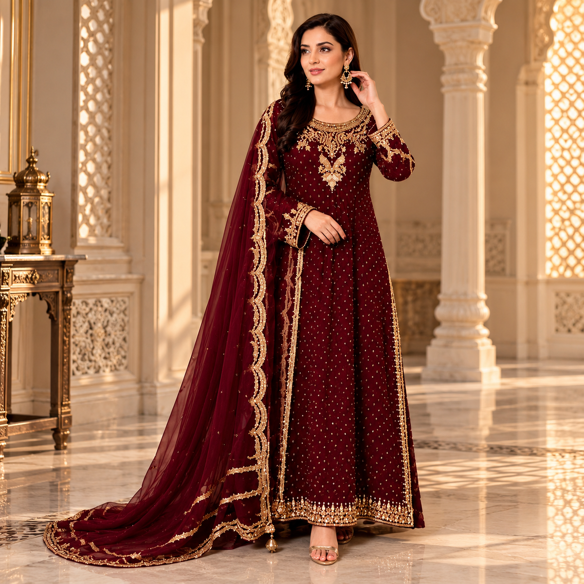 Luxury Chiffon Heavy Embroidered 3-Piece Suit