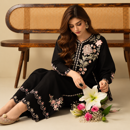 Urge Premium Luxury Sequined Embroidered Silk Unstitched 2-Piece Suit