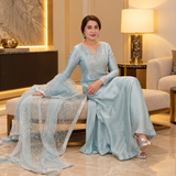 Mahum Asad Luxury Shamoz Silk 3-Piece Festive Suit with Heavy Sequined Dupatta
