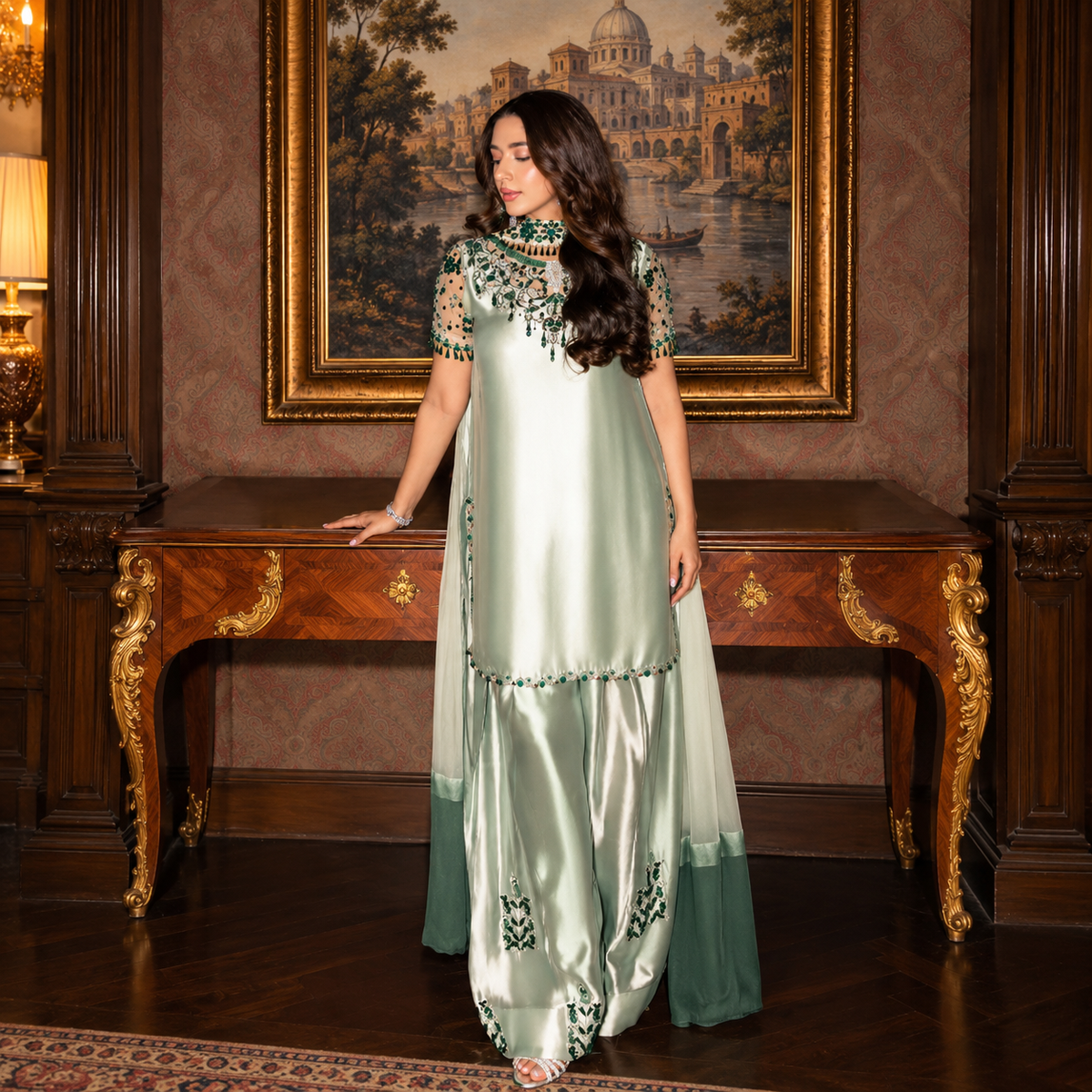 Murk Luxury Shamoz Silk Unstitched 3-Piece Festive Suit
