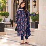 Bareeze Premium Dhanak Embroidered Unstitched 3-Piece Suit with Embroidered Shawl
