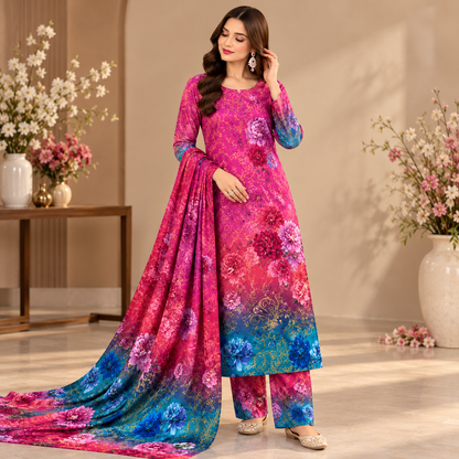 RAMEYZA Digital Tie-Dye Shamooz Silk 3-Piece Suit