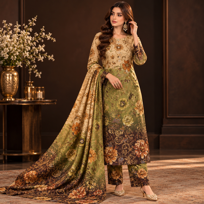 RAMEYZA Digital Tie-Dye Shamooz Silk 3-Piece Suit