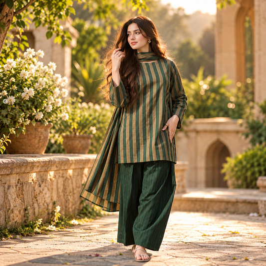 Royal Susi Collection – Premium 3-Piece Handwoven Susi Striped Suit