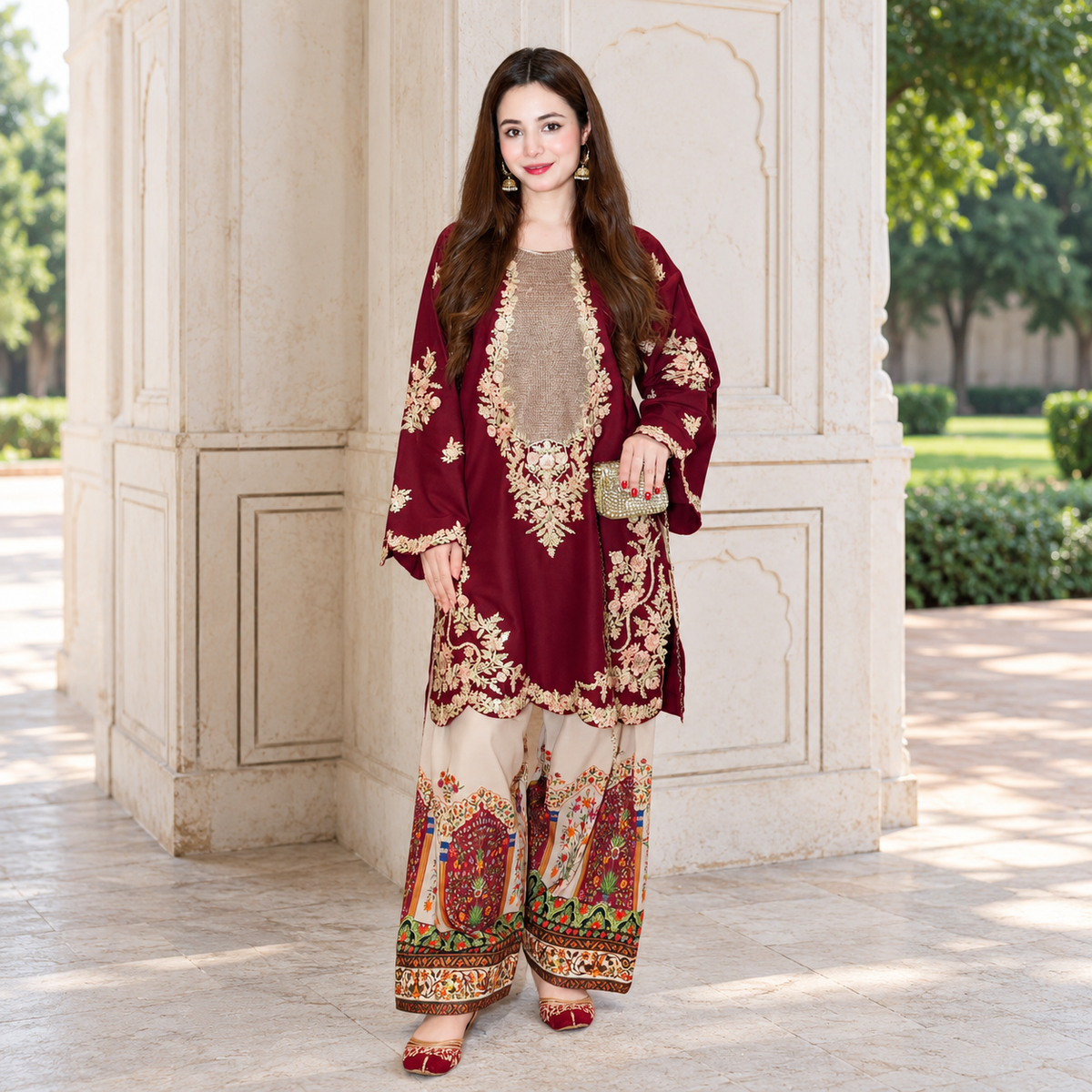 Ethnic Premium Luxury Embroidered Silk Unstitched 2-Piece Suit