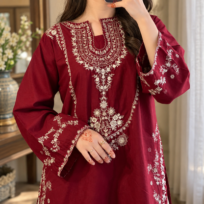 Urge Premium Luxury Sequined Embroidered Silk Unstitched 2-Piece Suit