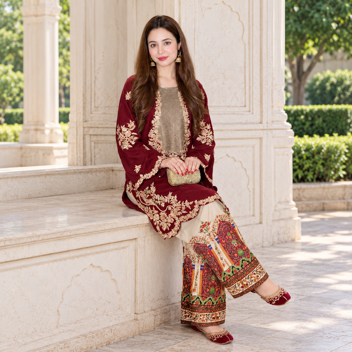 Ethnic Premium Luxury Embroidered Silk Unstitched 2-Piece Suit