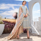 Agha Noor Luxury Organza Embroidered 3-Piece Unstitched Suit with Handwork