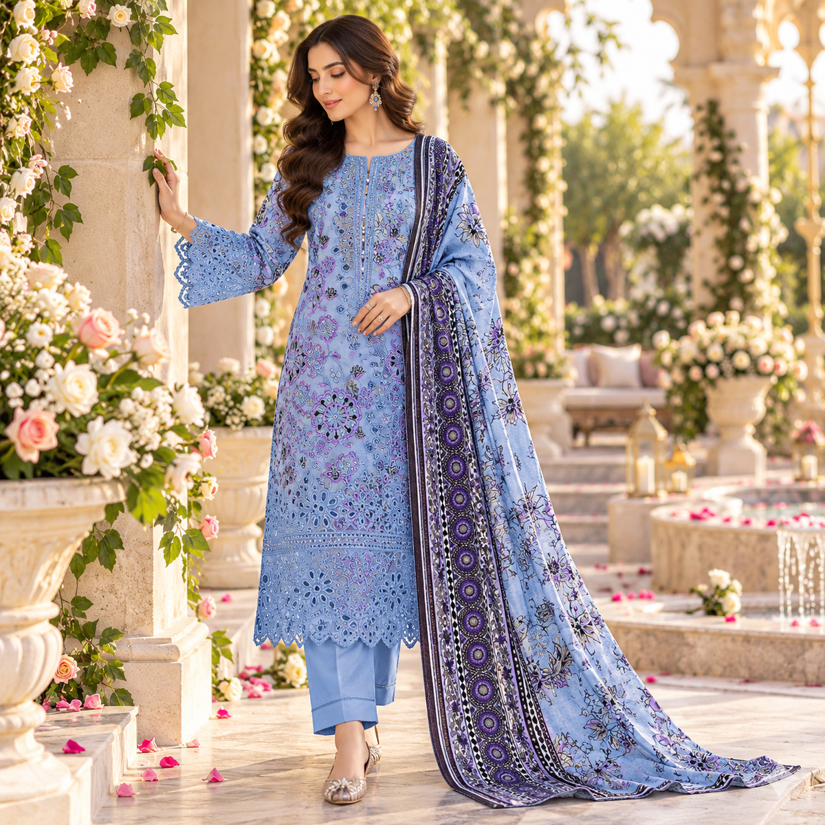 Bareeze Premium Printed Airjet Karandi 3-Piece Collection
