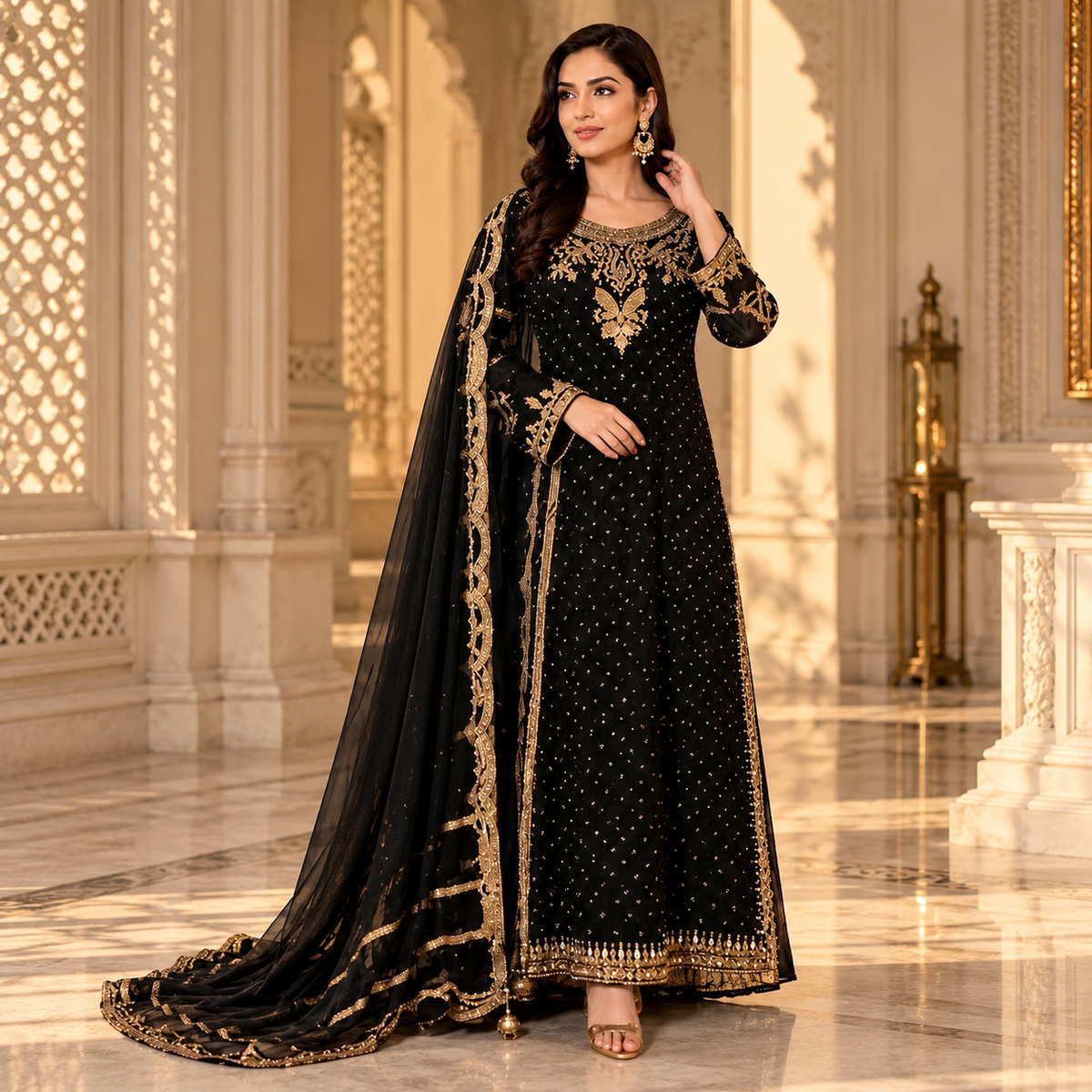 Luxury Chiffon Heavy Embroidered 3-Piece Suit