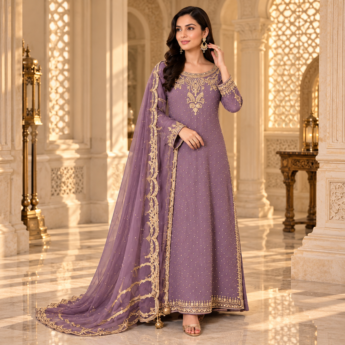 Luxury Chiffon Heavy Embroidered 3-Piece Suit
