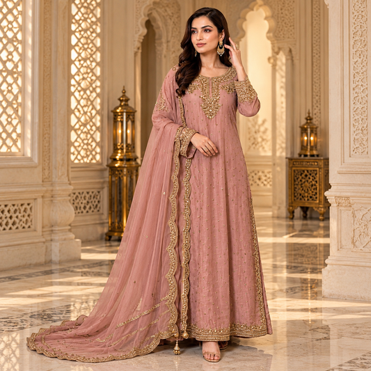 Luxury Chiffon Heavy Embroidered 3-Piece Suit