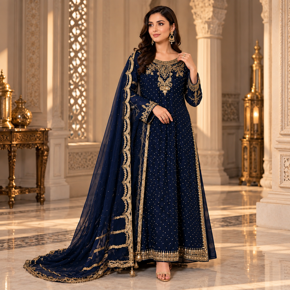 Luxury Chiffon Heavy Embroidered 3-Piece Suit