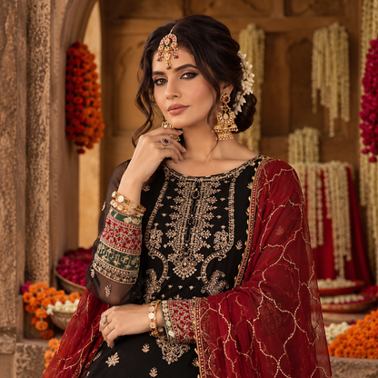 Asim Jofa Rang-E-Mehfil (D04) Luxury Embroidered Chiffon 3-Piece Festive Suit