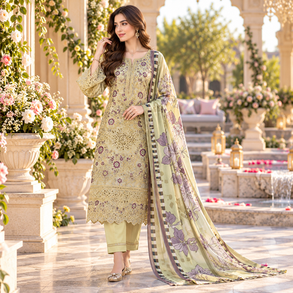 Bareeze Premium Printed Airjet Karandi 3-Piece Collection
