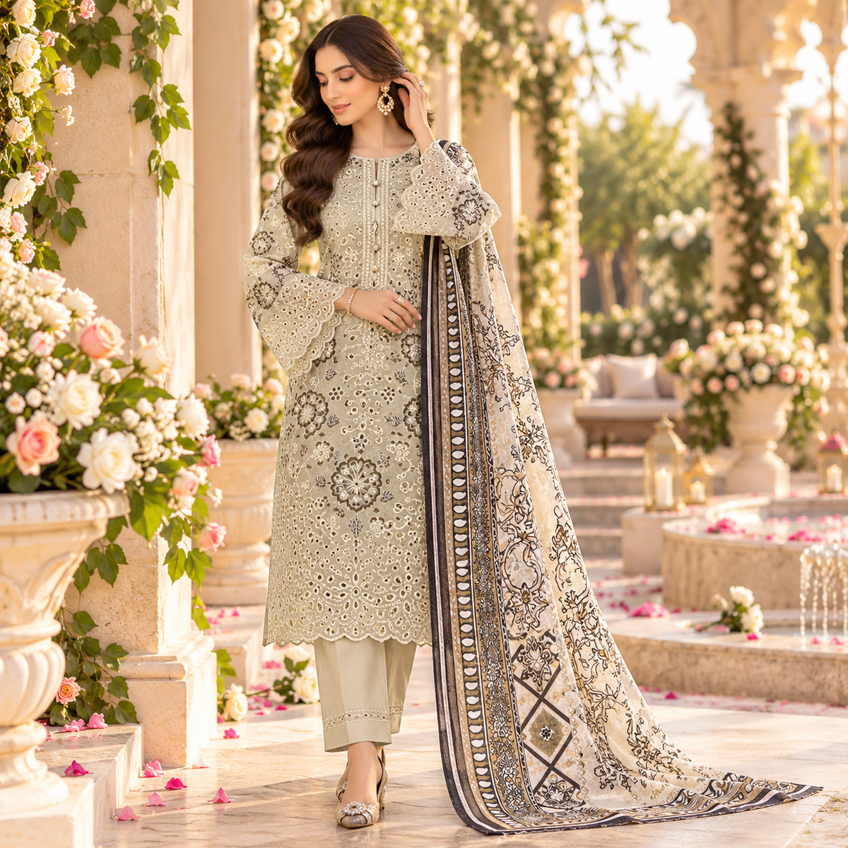 Bareeze Premium Printed Airjet Karandi 3-Piece Collection