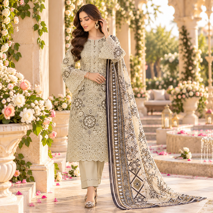 Bareeze Premium Printed Airjet Karandi 3-Piece Collection