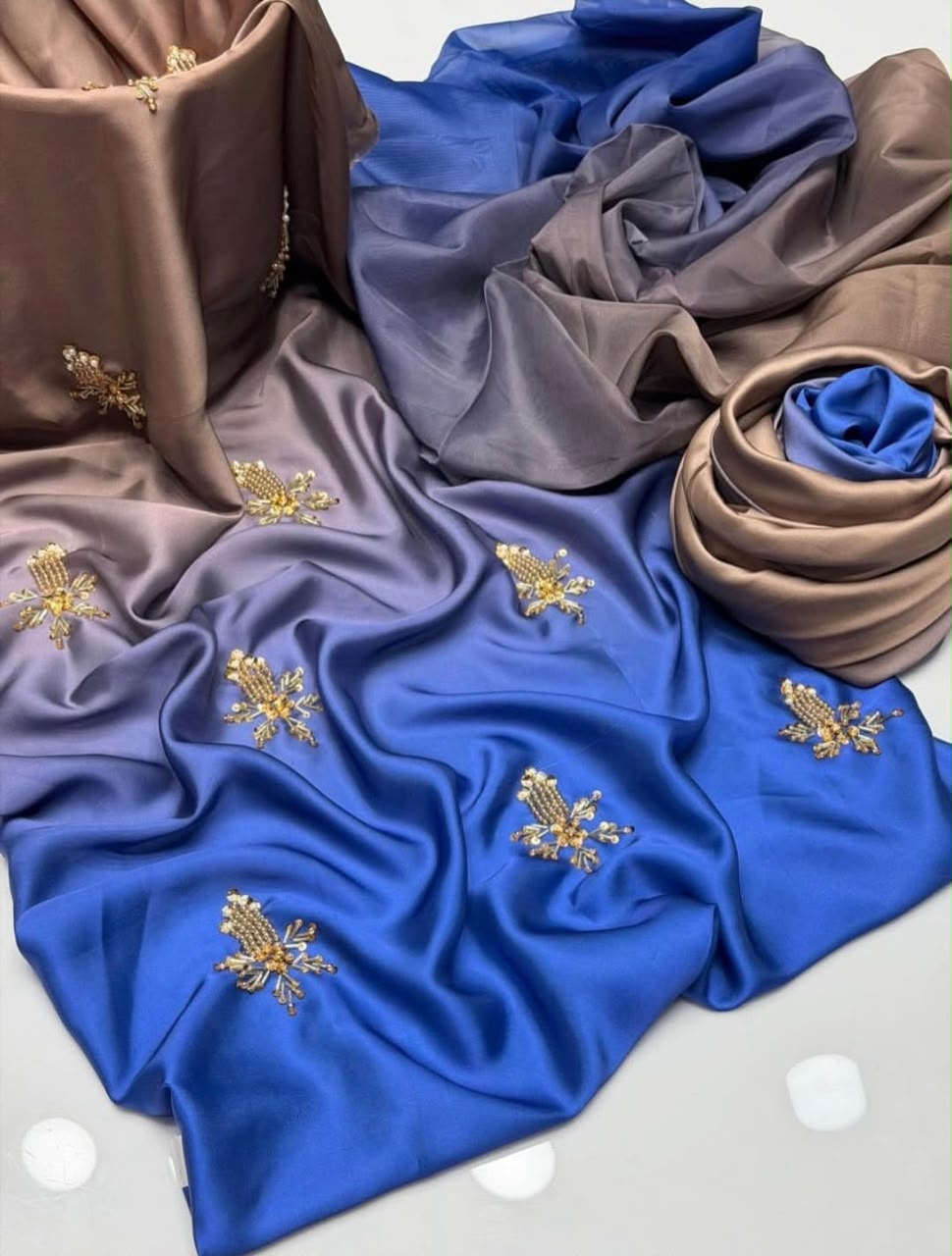Premium Shamooz Silk Digital Tie & Dye 3-Piece Suit with Luxury Handwork
