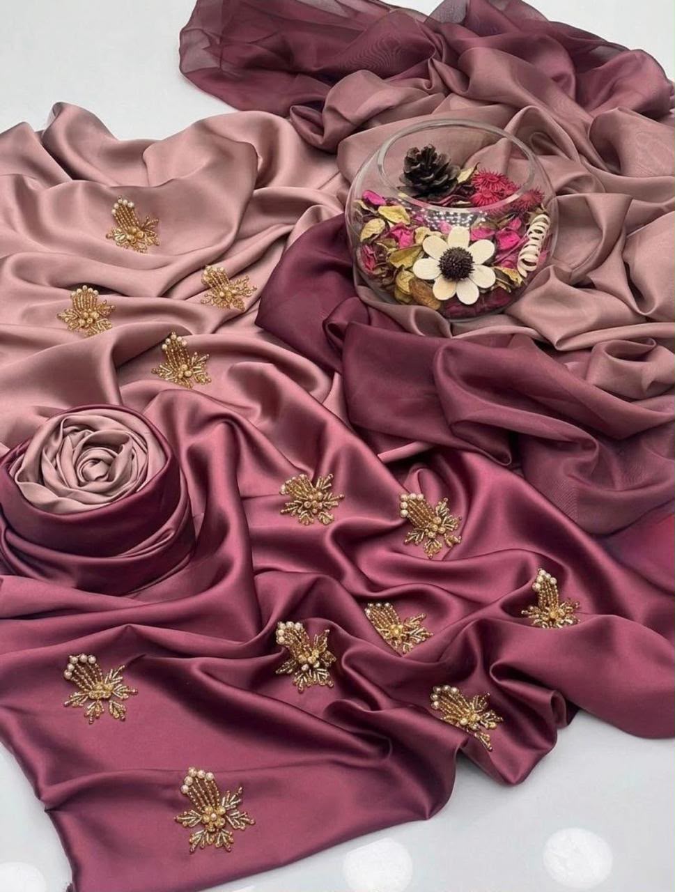 Premium Shamooz Silk Digital Tie & Dye 3-Piece Suit with Luxury Handwork