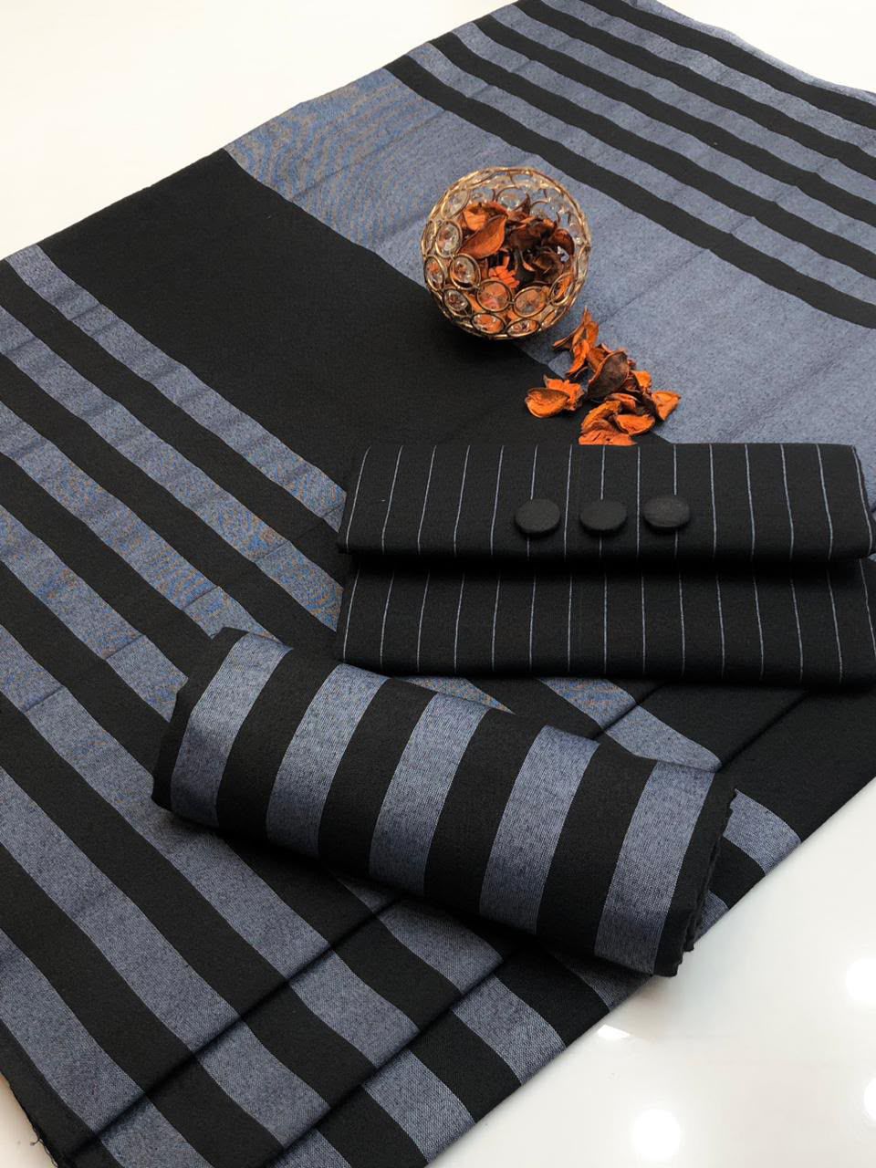 Royal Susi Collection – Premium 3-Piece Handwoven Susi Striped Suit