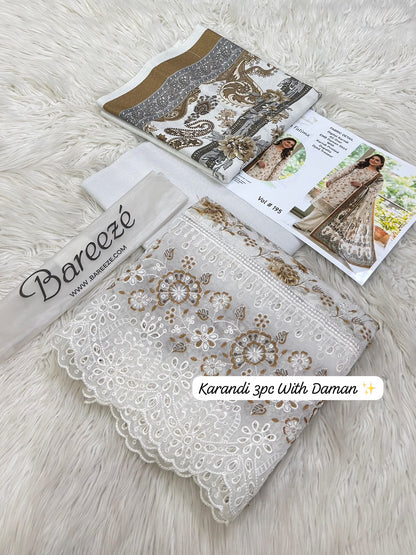 Bareeze Premium Printed Airjet Karandi 3-Piece Collection