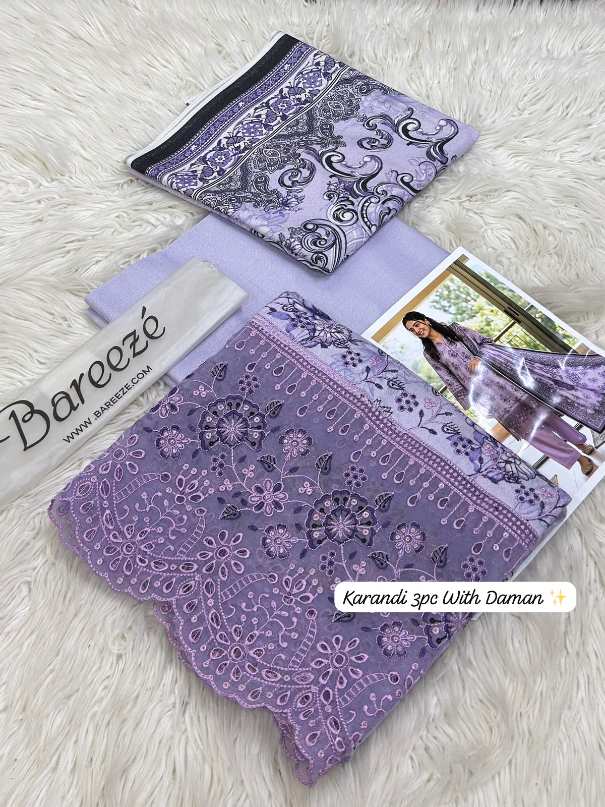 Bareeze Premium Printed Airjet Karandi 3-Piece Collection
