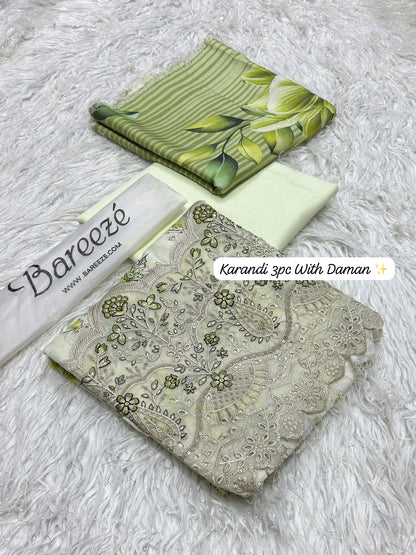 Bareeze Premium Printed Airjet Karandi 3-Piece Collection