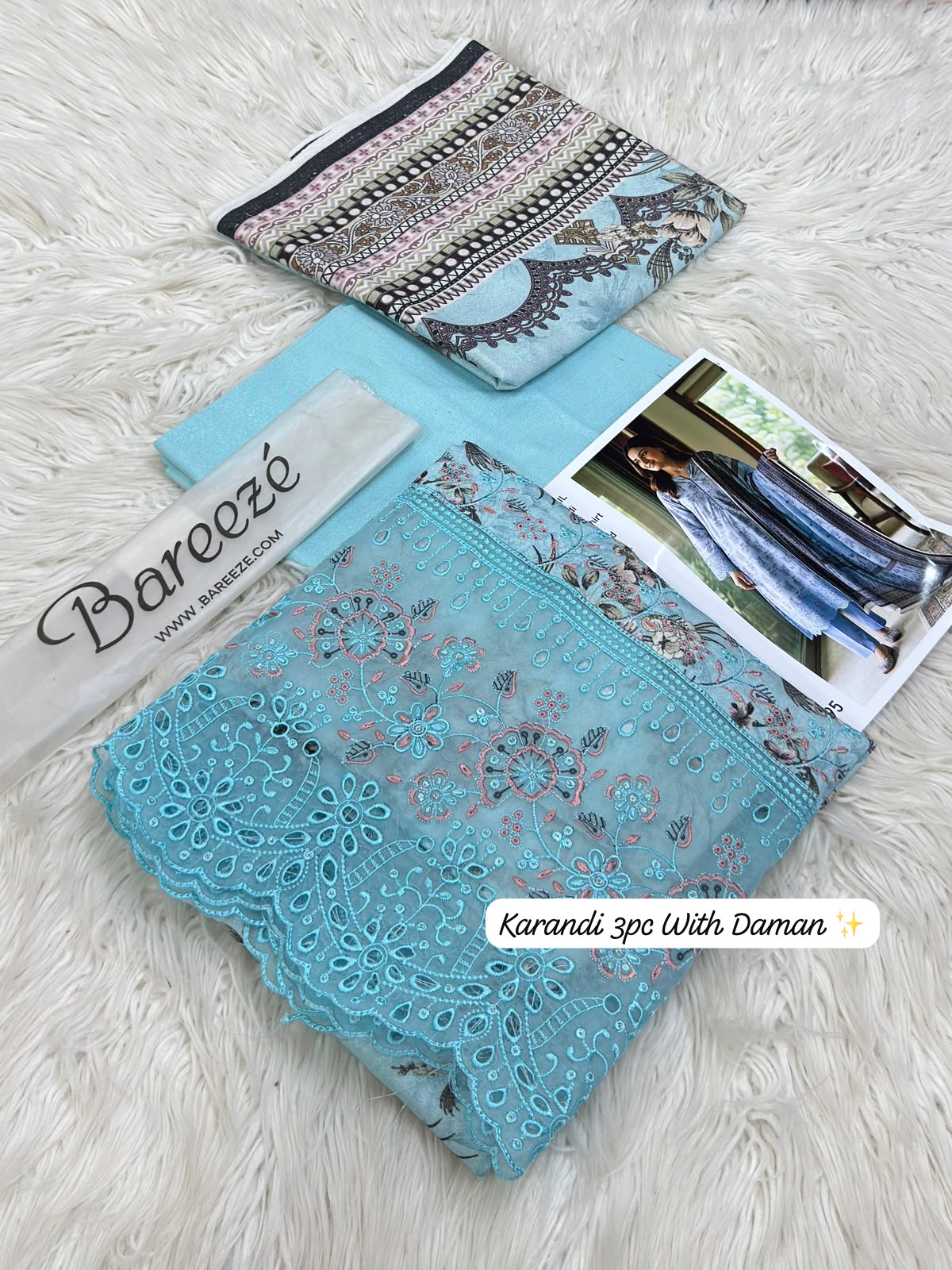 Bareeze Premium Printed Airjet Karandi 3-Piece Collection