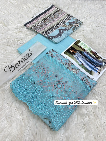 Bareeze Premium Printed Airjet Karandi 3-Piece Collection