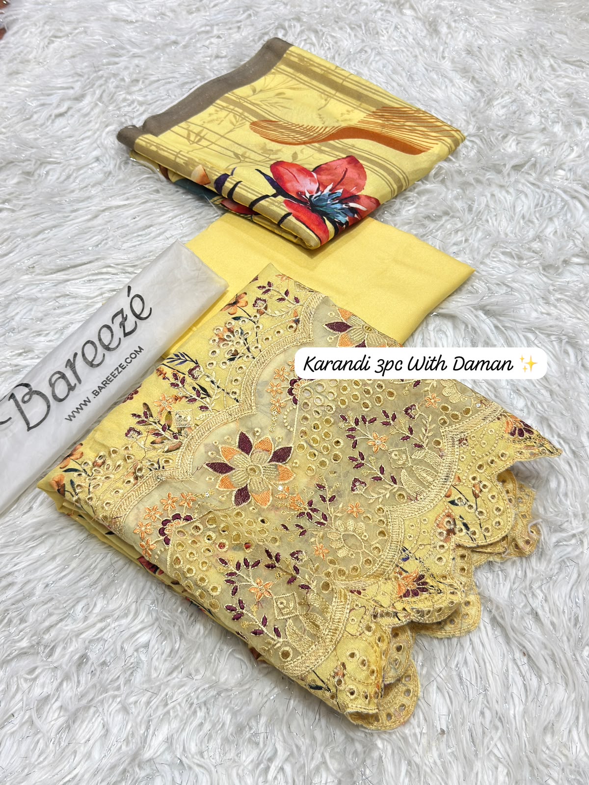Bareeze Premium Printed Airjet Karandi 3-Piece Collection