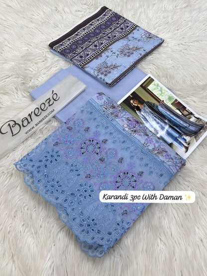 Bareeze Premium Printed Airjet Karandi 3-Piece Collection