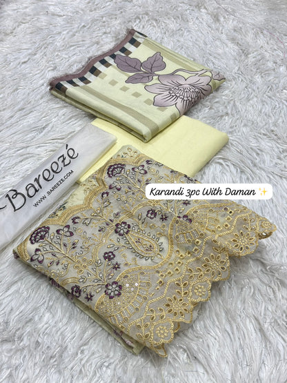 Bareeze Premium Printed Airjet Karandi 3-Piece Collection