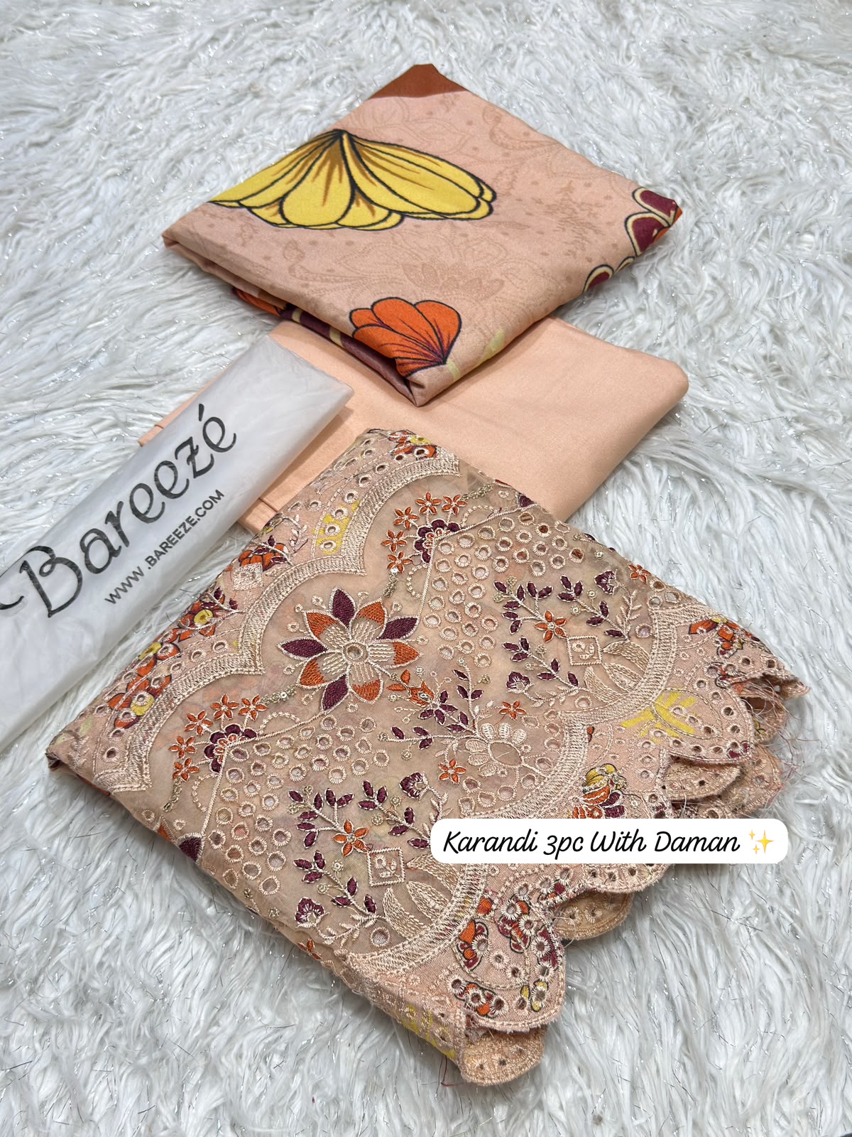 Bareeze Premium Printed Airjet Karandi 3-Piece Collection