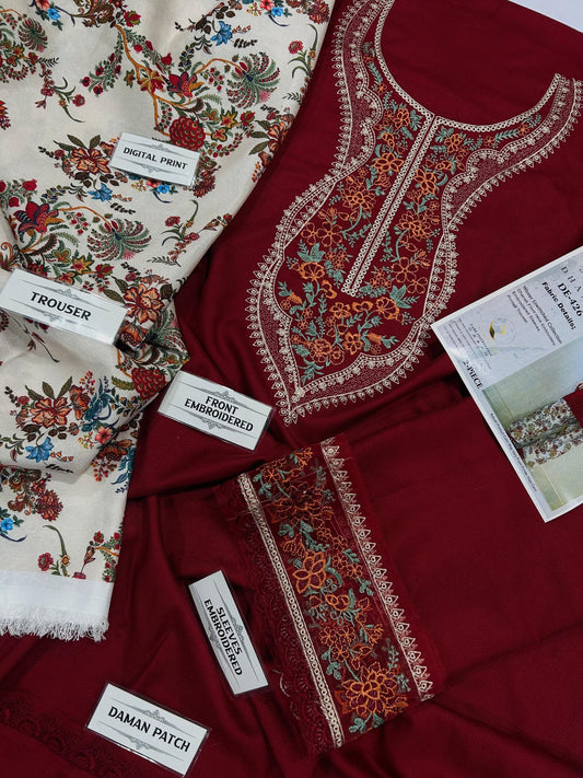 Urge Premium Luxury Embroidered Silk Unstitched 2-Piece Suit (Restock)